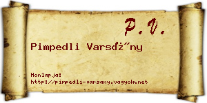 Pimpedli Varsány névjegykártya